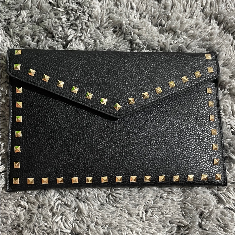 Black Studded Clutch BeautyBio limited edition